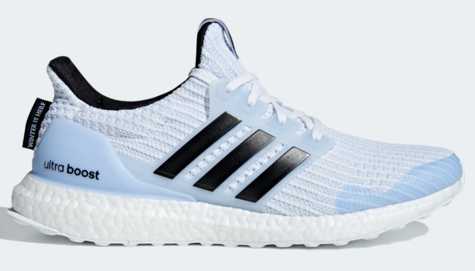 Game of Thrones trainers Provider: Adidas Source: https://www.thisisinsider.com/adidas-game-of-thrones-ultra-boost-collection-release-date-2019-3?utm_content=bufferf010f&utm_medium=social&utm_source=facebook.com&utm_campaign=buffer-insider-main&fbclid=IwAR39aP2j_HBESHiLRxnCOkfWOqWFW_o7GK4Gm3nki0rt2lZK59BPap52APo